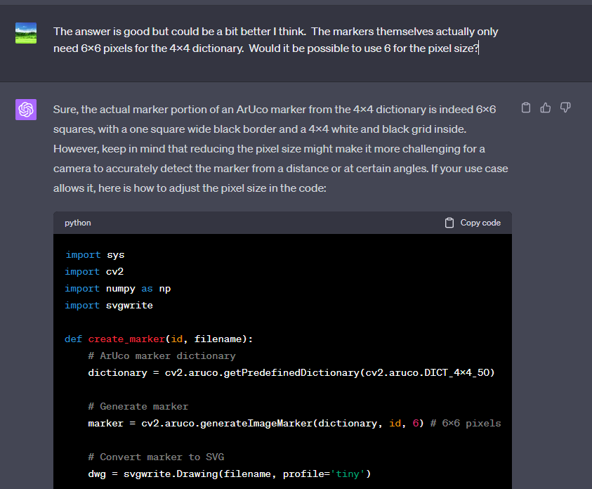 Asking for 6x6 pixels