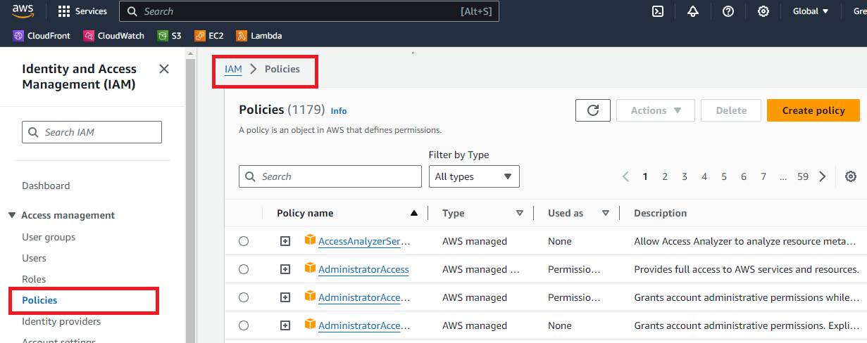 AWS Policies