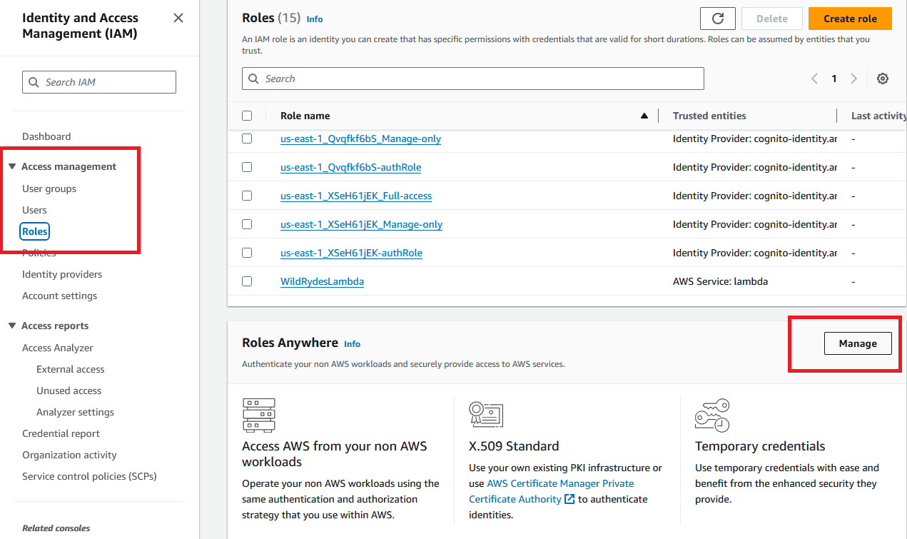 Manage Roles Anywhere