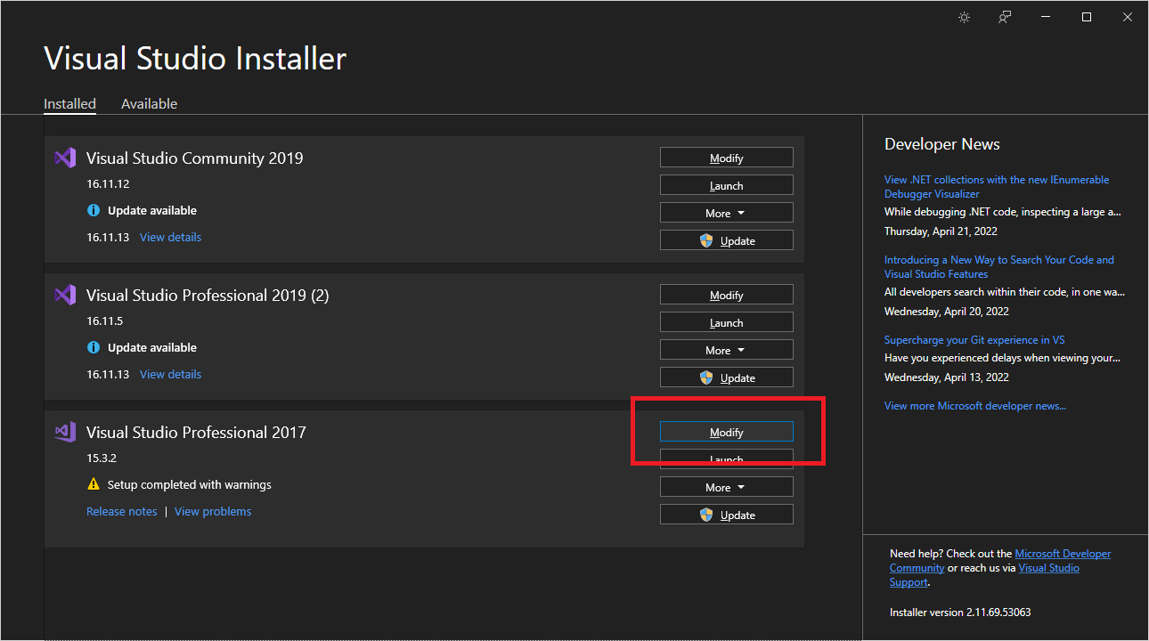 Visual Studio Installer